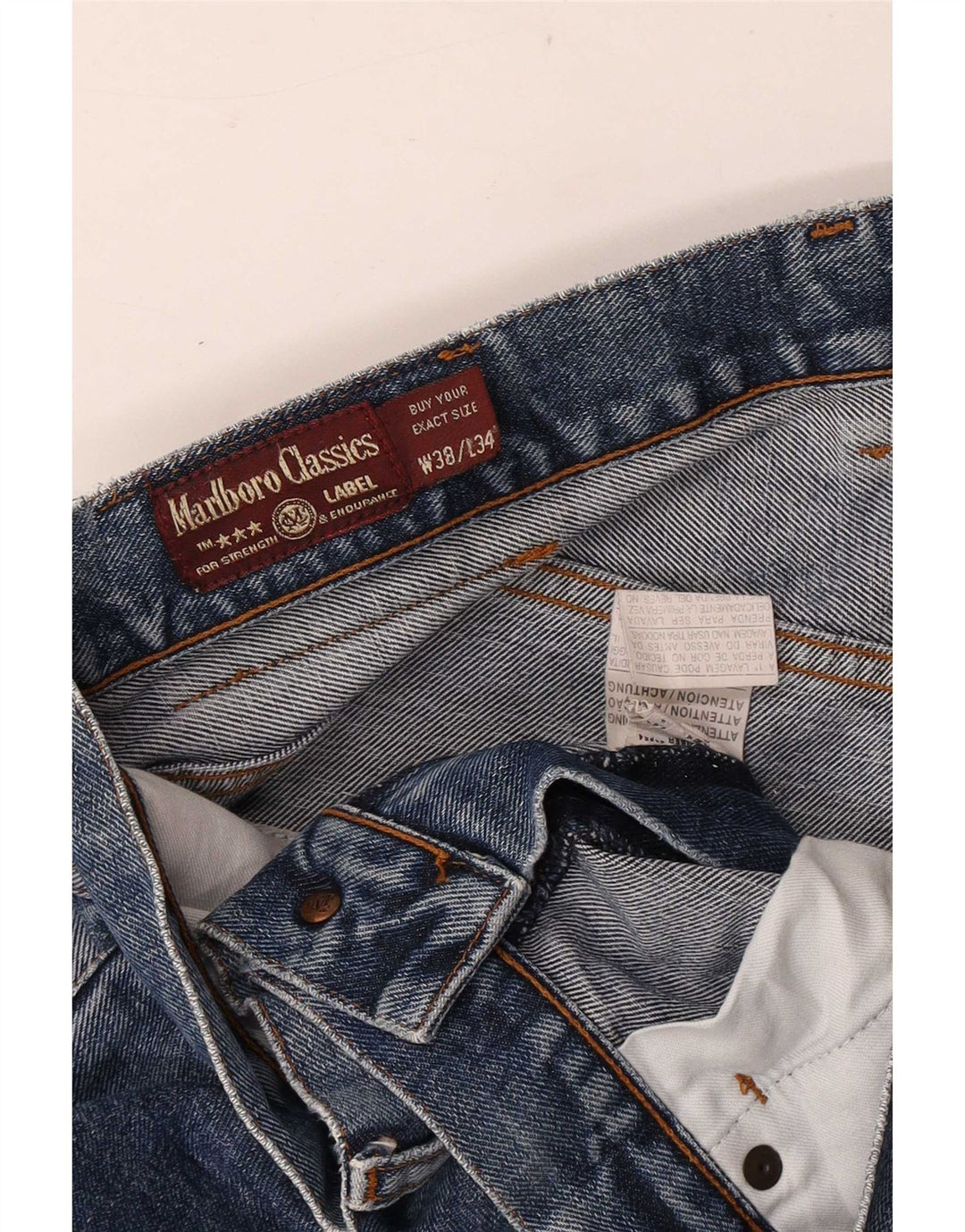 Marlboro Classics Straight Jeans til mænd W38 L31 Blå Bomuld