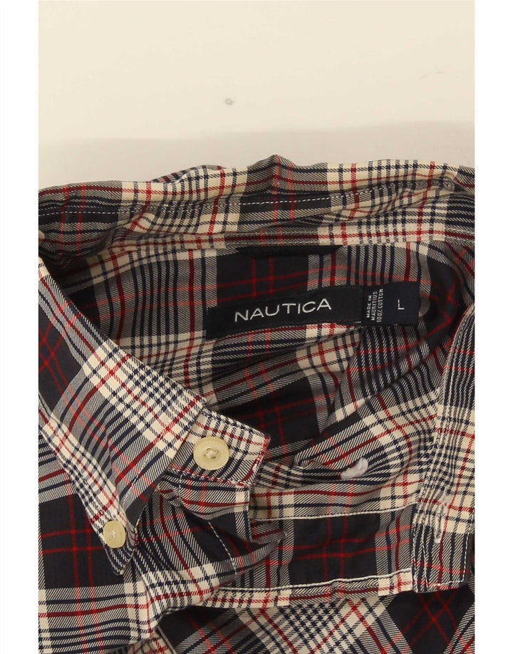 Nautica Herre Regular Fit skjorte Stor marineblå plaid bomuld