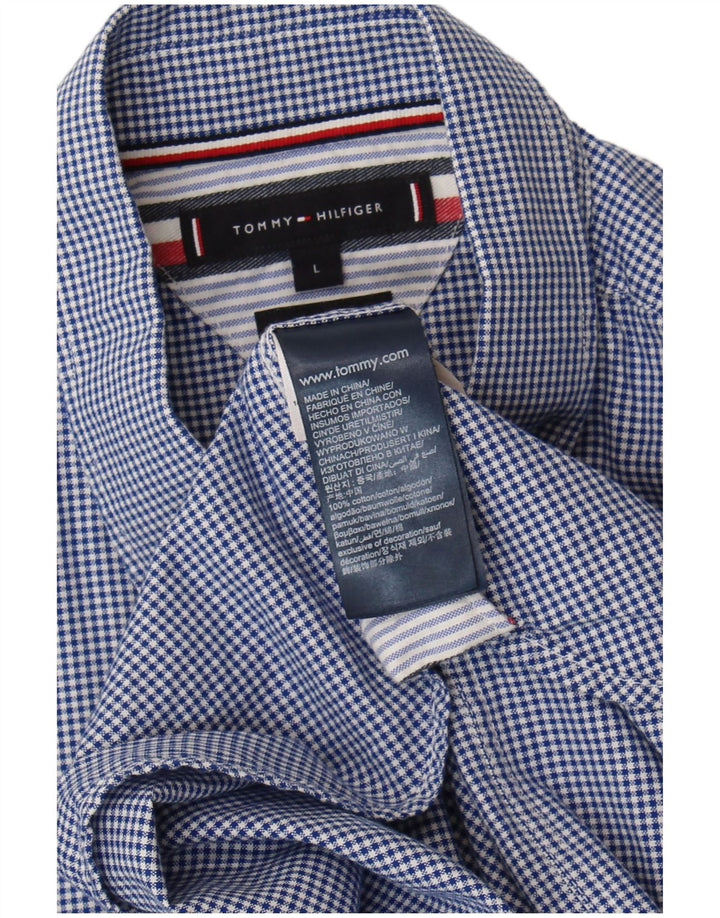 Tommy Hilfiger Herreskjorte Stor Blå Gingham Bomuld