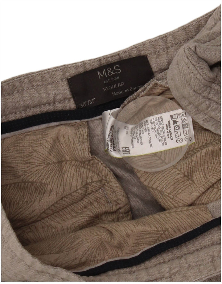 Marks & Spencer Regular Straight Chino-bukser til kvinder W30 L31 Grå hør