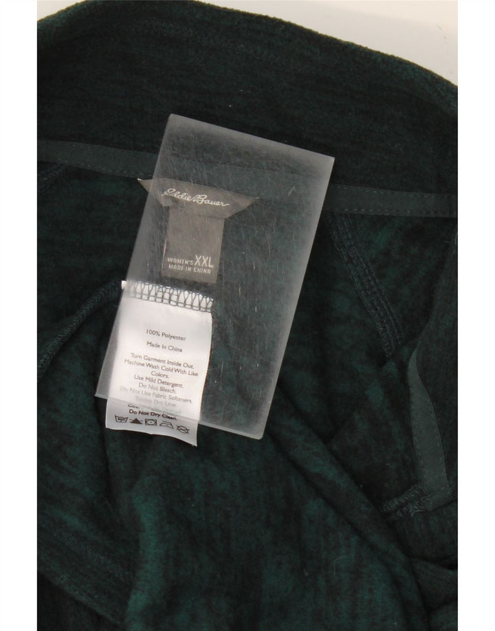 EDDIE BAUER Mens Zip Neck Fleece Jumper 2XL Green Flecked Polyester Vintage Eddie Bauer and Second-Hand Eddie Bauer from Messina Hembry 