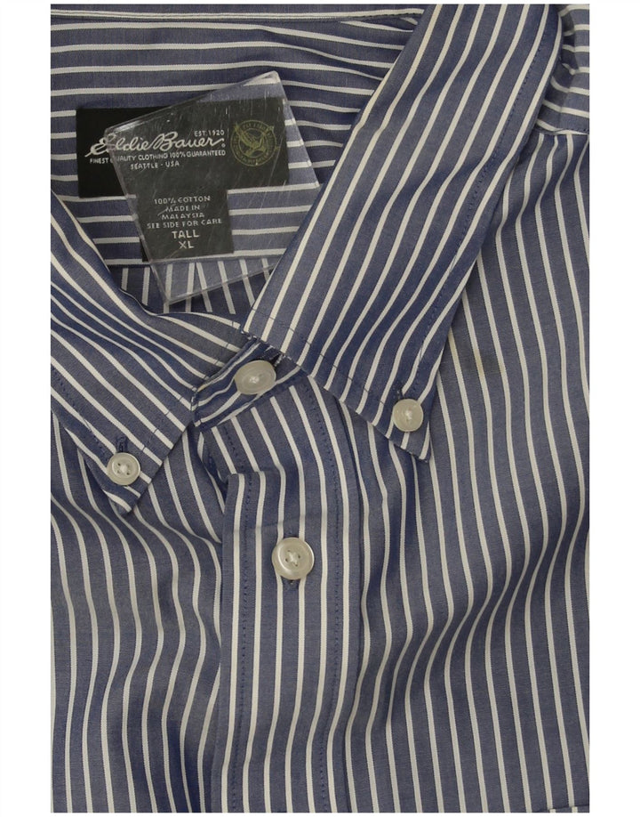 Eddie Bauer herreskjorte XL blå stribet bomuld