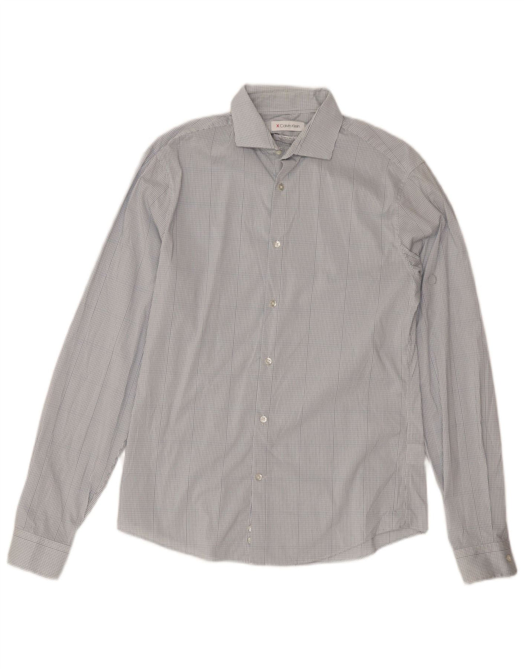 Calvin Klein Herre Extra Slim Fit skjorte str. 15 Medium Blue Check