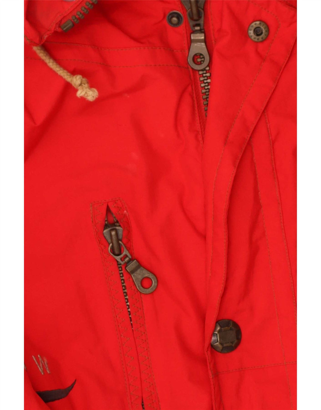 Vintage Herre Utility Jacket IT 54 2XL Rød Polyamid