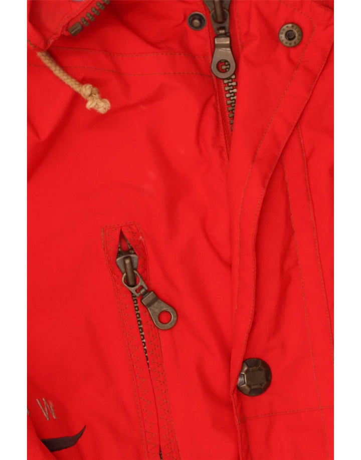 Vintage Herre Utility Jacket IT 54 2XL Rød Polyamid