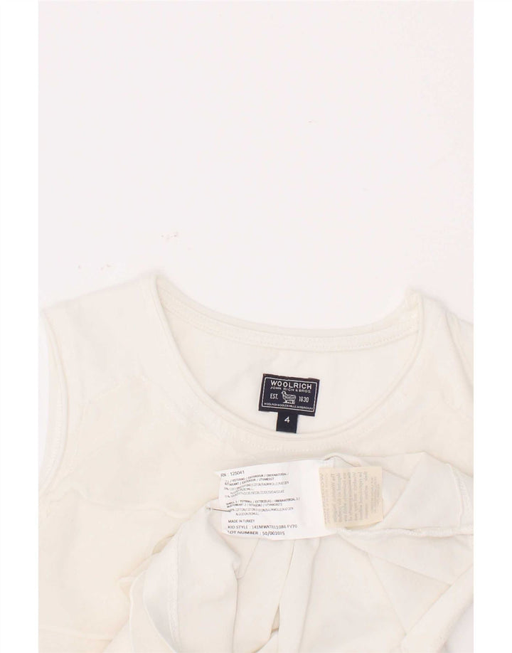 Woolrich Girls Ærmeløs bluse Top 3-4 År Hvid Bomuld