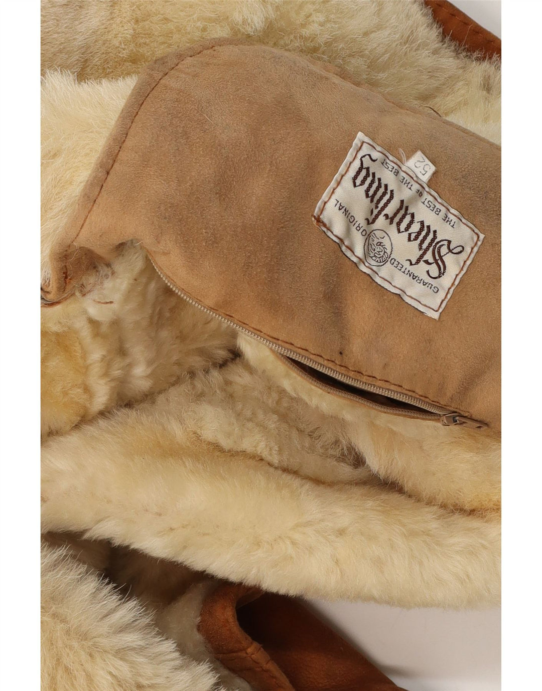 Vintage Herre Shearling Jacket IT 52 XL Brun Shearling