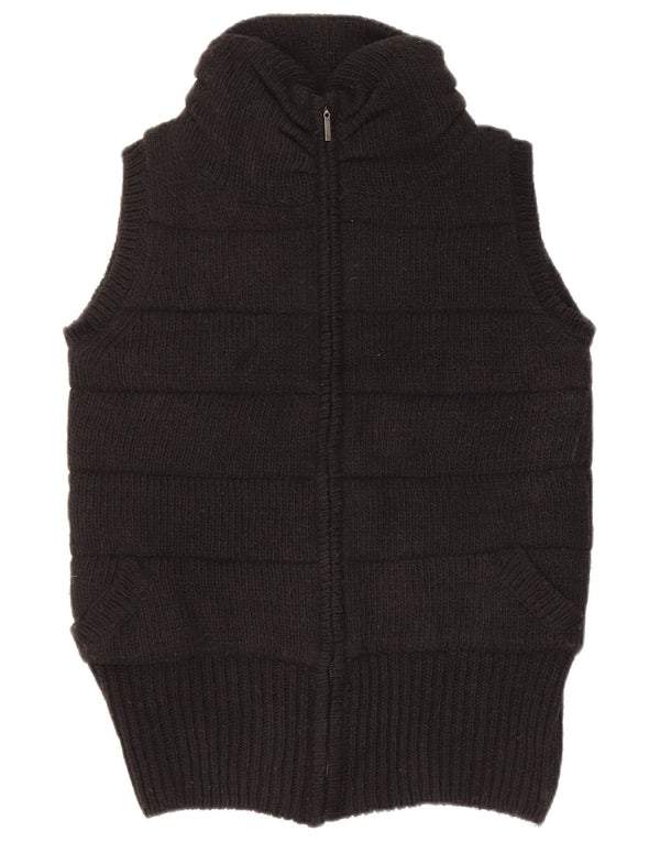 Zara Womens Knit Gilet UK 14 Medium Black Acryl