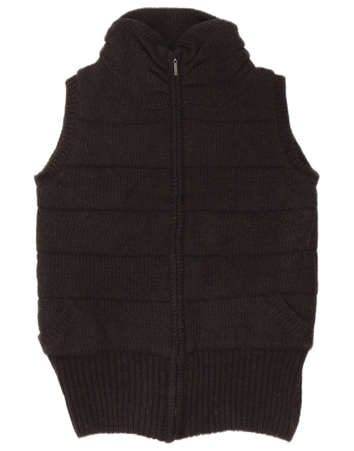 Zara Womens Knit Gilet UK 14 Medium Black Acryl