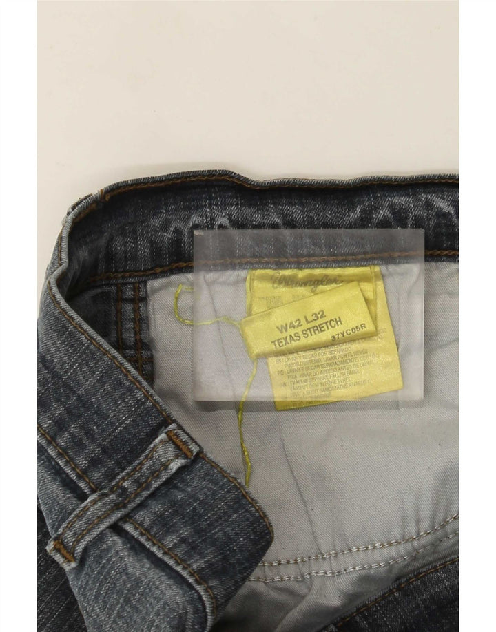 Wrangler Herre Texas Stretch Straight Jeans W42 L29 Blå Bomuld