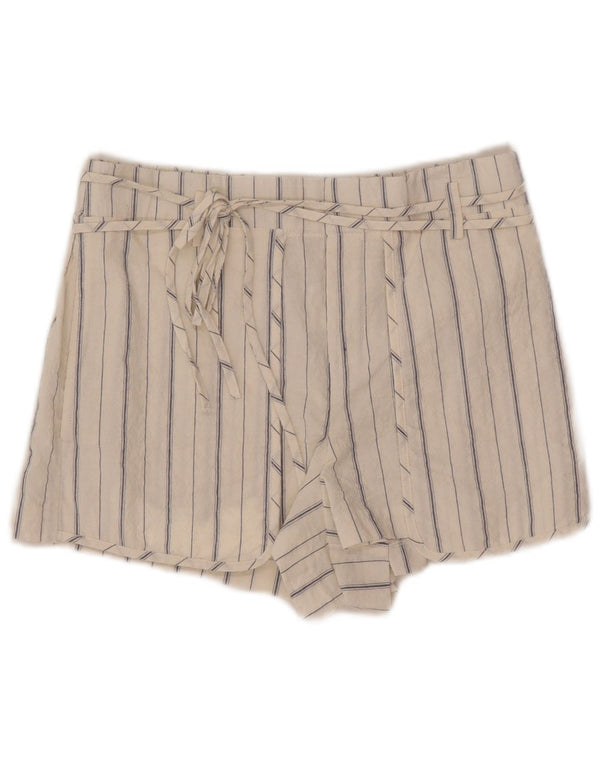 Zara Womens High Waist Hot Pants Small W26 Hvidstribet
