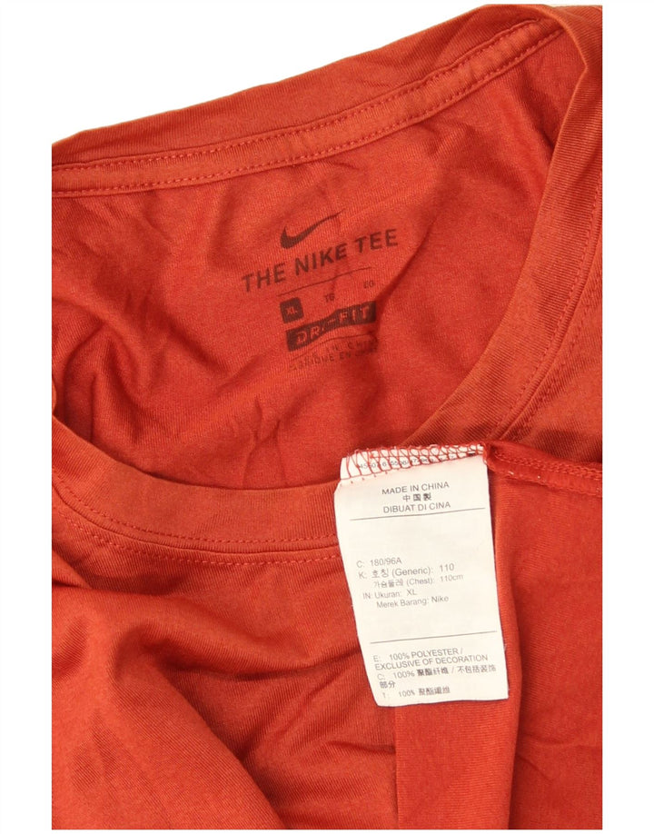NIKE Herre Dri Fit T-shirt Top XL Orange Polyester