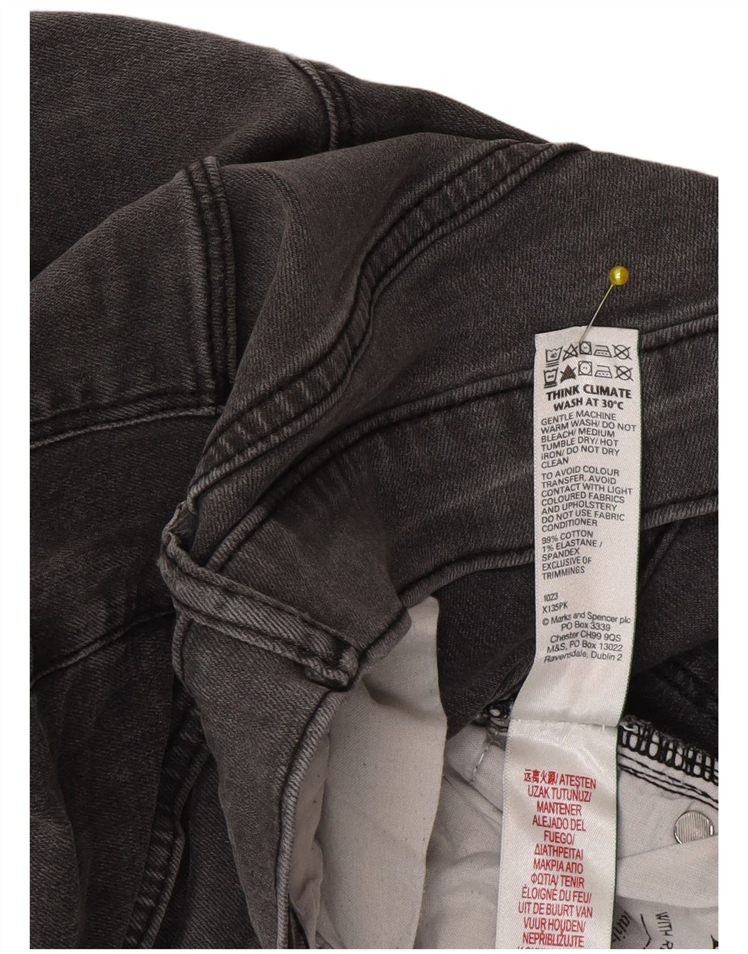 Marks & Spencer Herre Slim Jeans W34 L33 Grå Bomuld