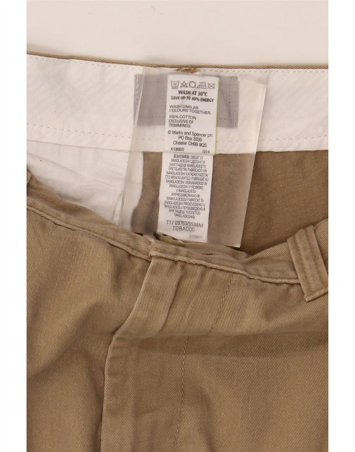 MARKS & SPENCER Chino-shorts til mænd W32 Mellembrun bomuld