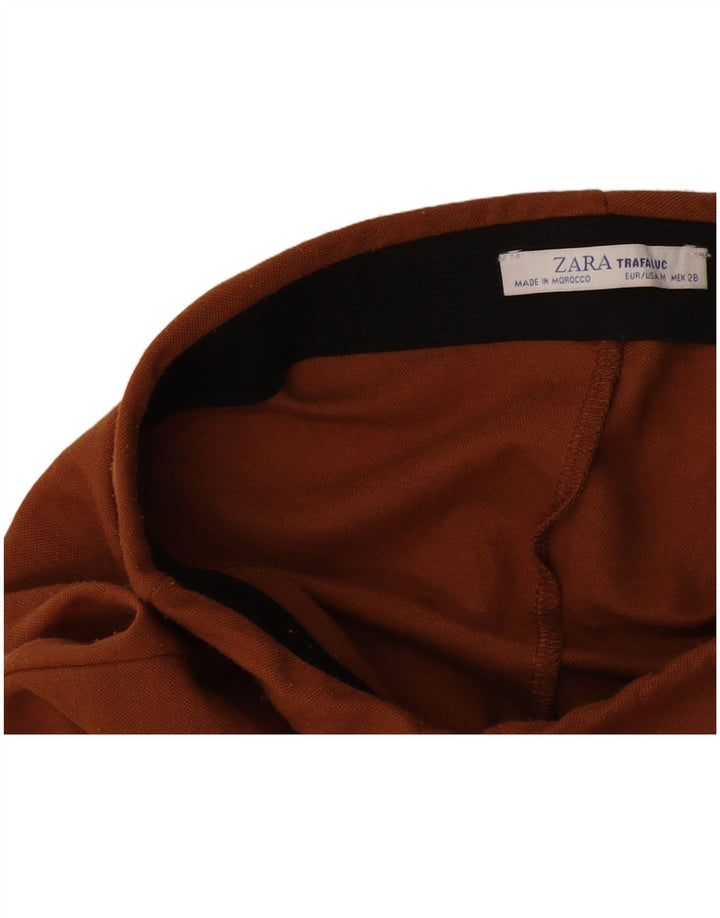 Zara kvinders brede ben Casual bukser Medium W28 L30 Brun