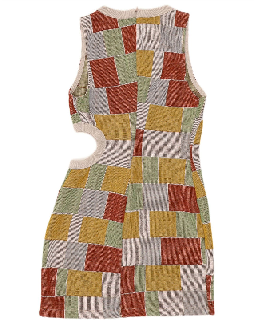 Zara Womens Sleeveless Bodycon Dress UK 12 Medium Multicolored Geometric