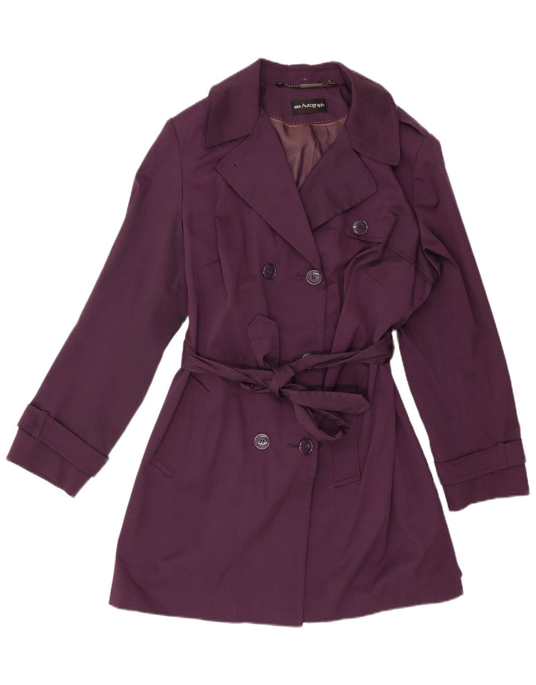 Marks & Spencer Womens Autograph Trench Coat UK 18 XL Lilla Polyester
