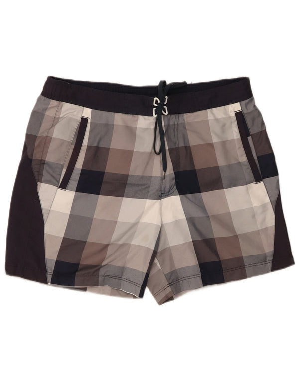 Champion Badeshorts til mænd, store grå ternet polyester