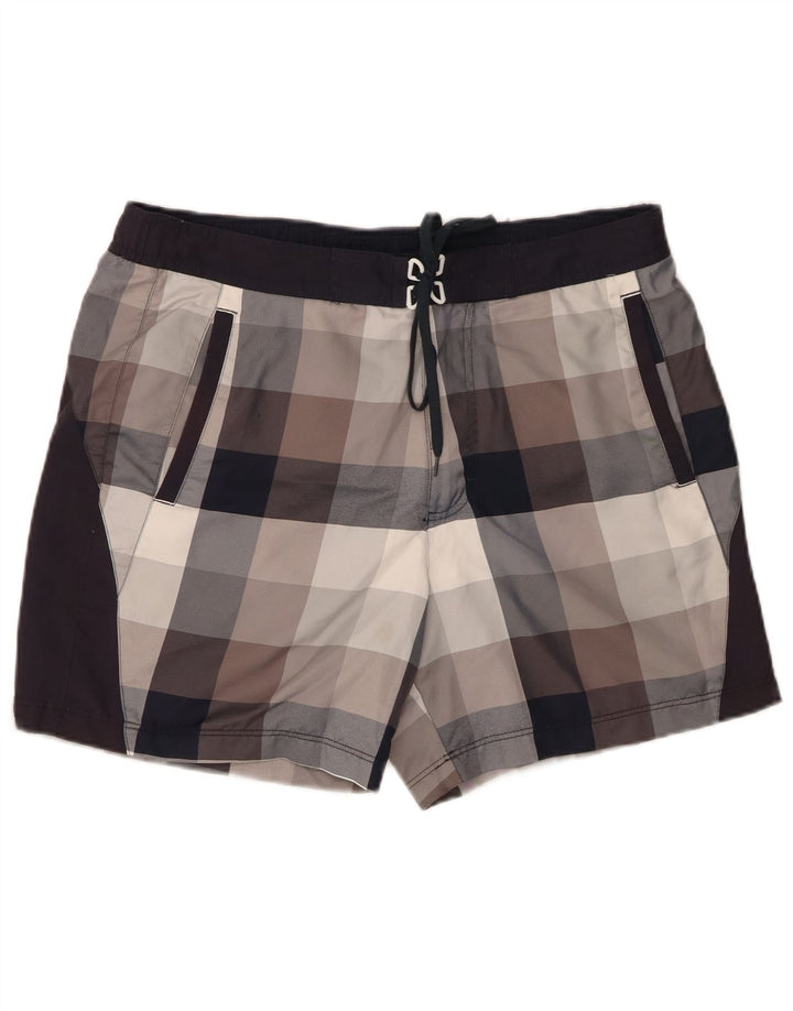 Champion Badeshorts til mænd, store grå ternet polyester