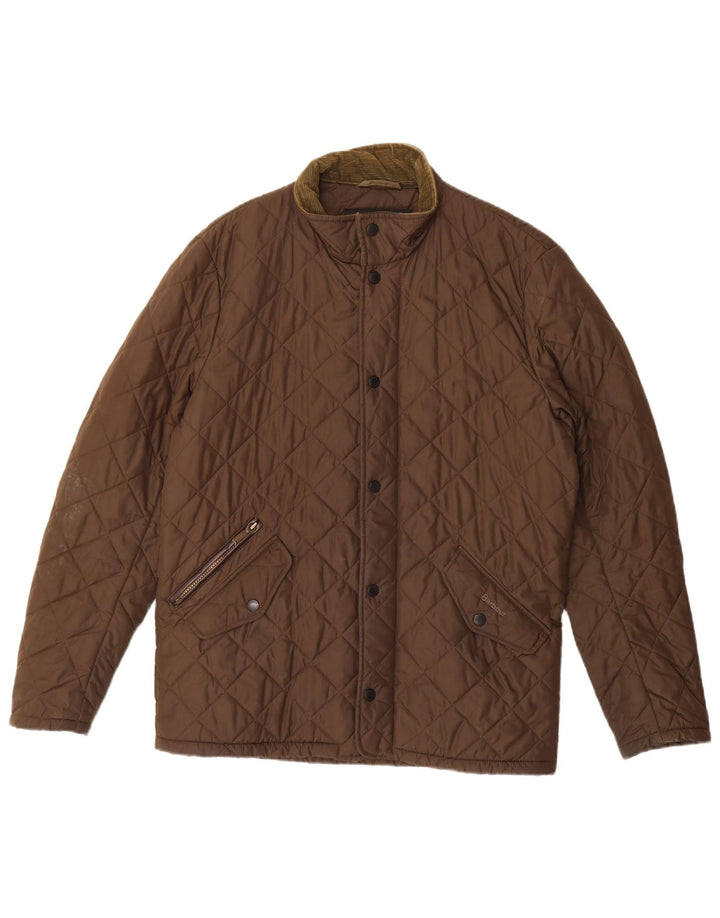 Barbour Herre quiltet jakke UK 36 Lille brun polyester