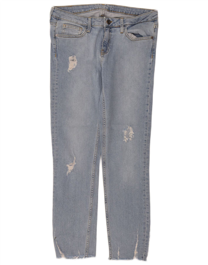 Zara Dame Distressed Slim Jeans EU 38 Small W28 L26 Blue