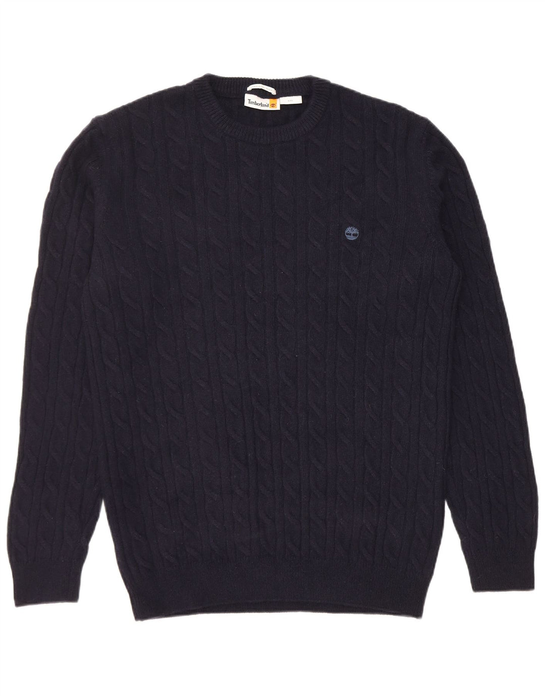 Timberland Herre Regular Fit Crew Neck Jumper Sweater Large Navy Blue Wool