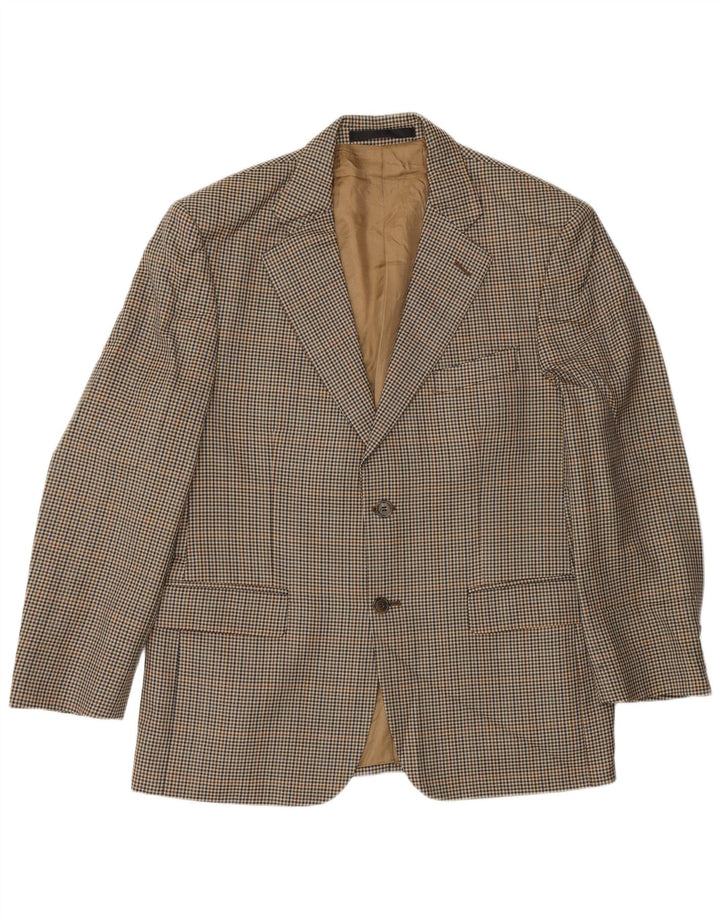Marks & Spencer Herre 2-knaps blazerjakke UK 40 Medium Beige ternet uld
