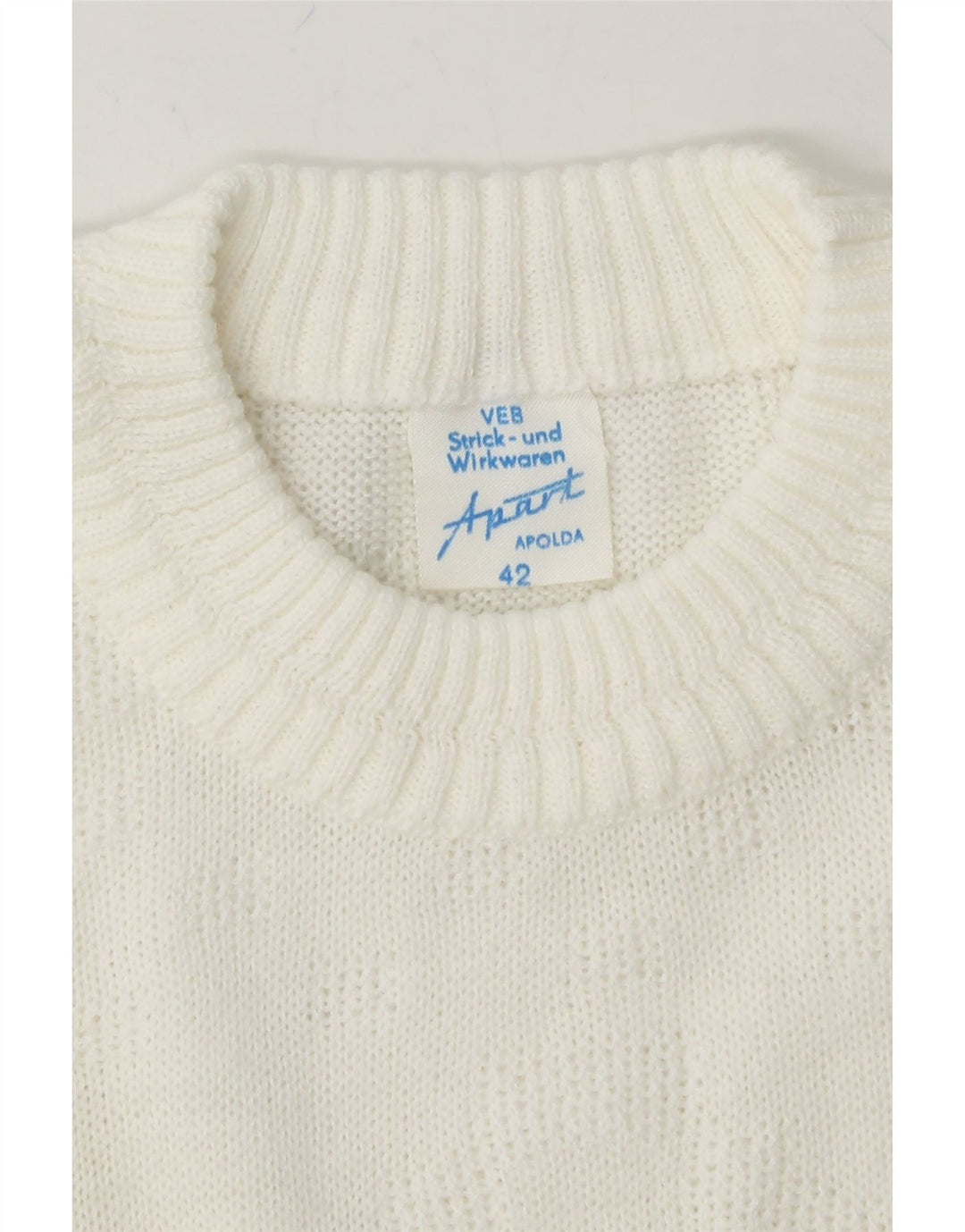 APART Womens Crew Neck Jumper Sweater IT 42 Medium White Vintage Apart and Second-Hand Apart from Messina Hembry 