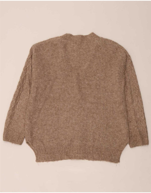 Marks & Spencer Womens Cardigan Sweater UK 14 Medium Beige Flecked