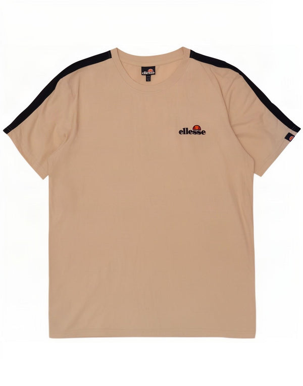 Ellesse Herre T-Shirt Top 2XL Off White Colourblock Bomuld