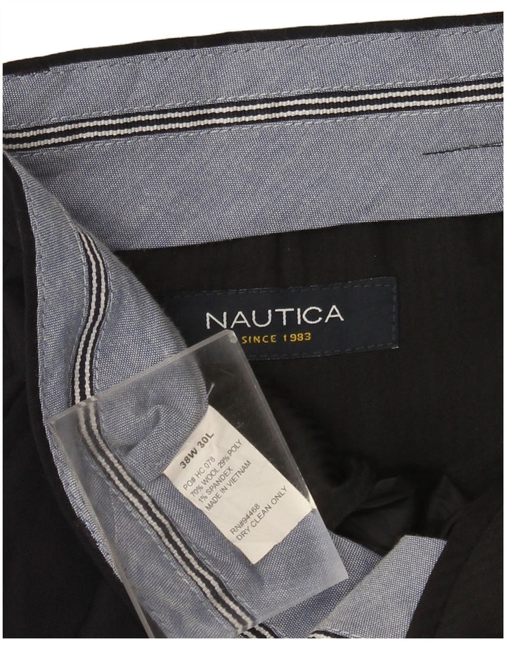 NAUTICA Herre Pegged Suit Bukser W38 L30 Sort Uld