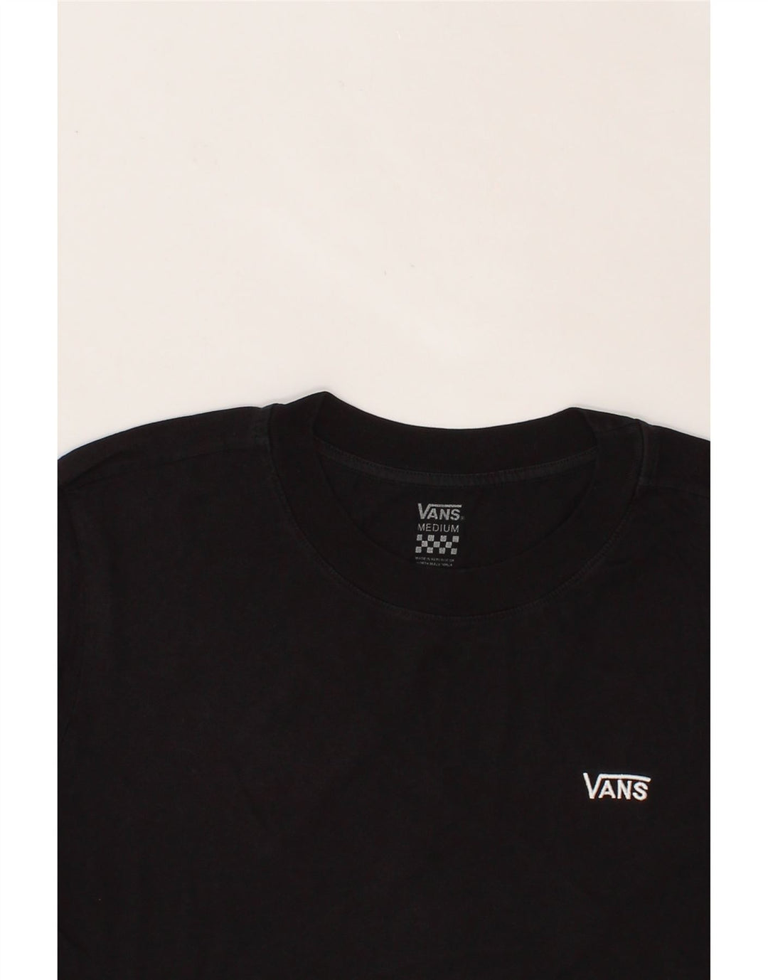 VANS Womens Crop T-Shirt Top UK 14 Medium Black Cotton Vintage Vans and Second-Hand Vans from Messina Hembry 