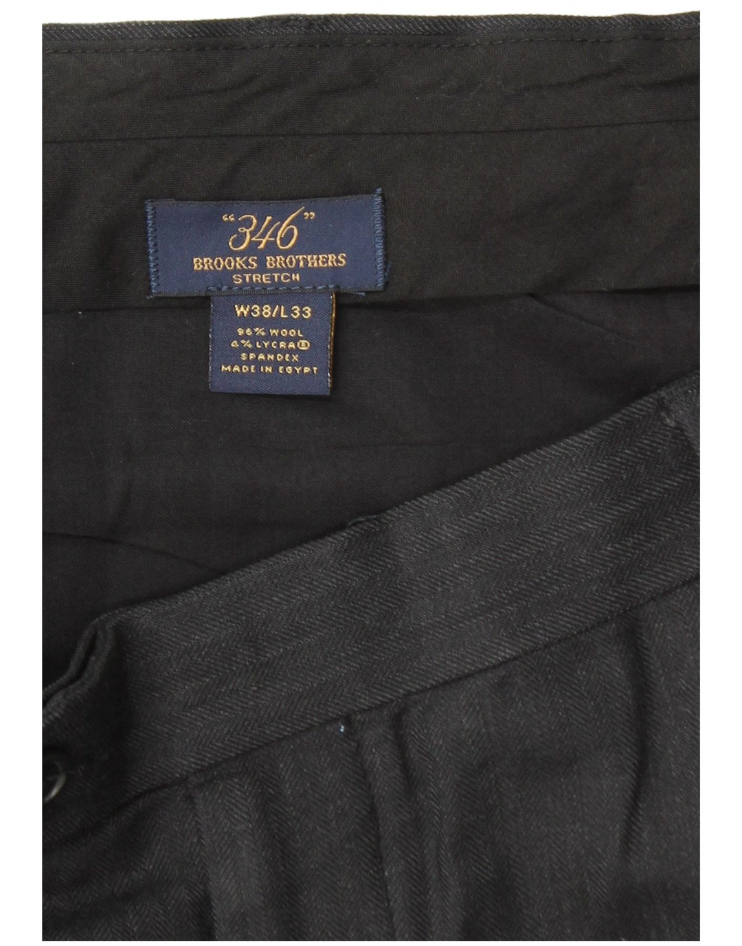 BROOKS BROTHERS Herre 346 Pegged Suit Bukser W38 L33 Sort Uld