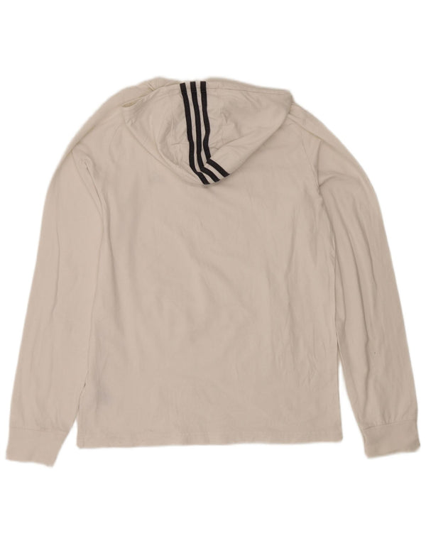 Adidas Herre Hooded Top Langærmet Stor hvid Bomuld