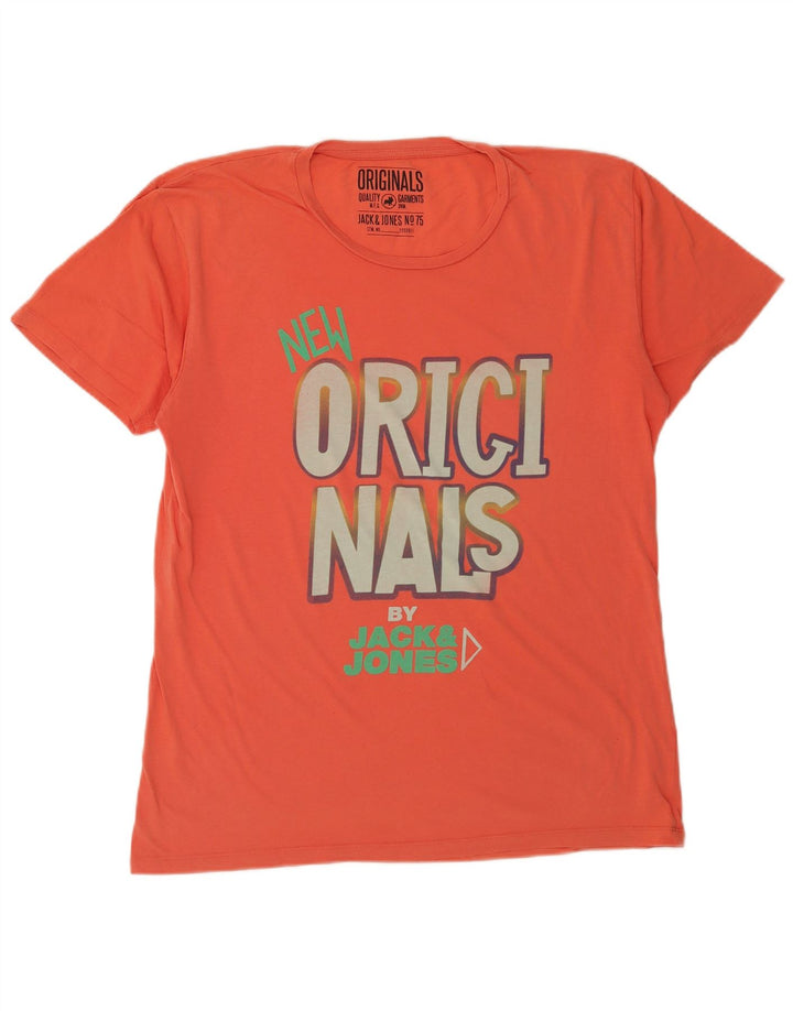 Jack & Jones Herre Grafisk T-Shirt Top 2XL Orange