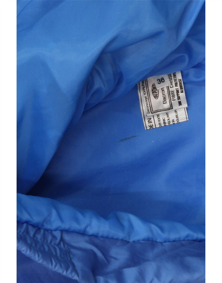 VINTAGE Herre hættepolstret jakke UK 36 Lille blå farveblok polyamid