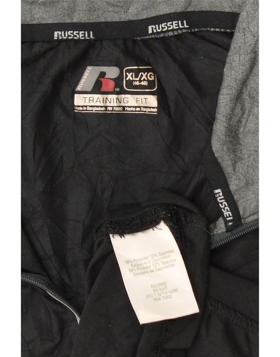Russell Athletic Herre Dri-Power Zip Neck Top Langærmet XL Sort Polyester