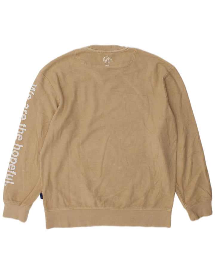 Gas Herre Grafisk Sweatshirt Jumper Medium Beige Bomuld