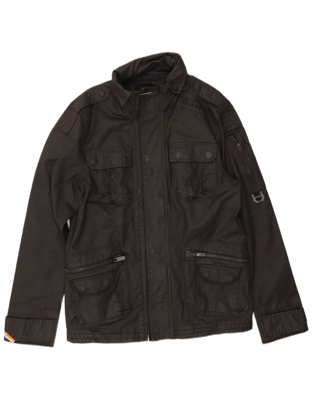 Superdry Military Jacket til mænd UK 44 2XL sort bomuld