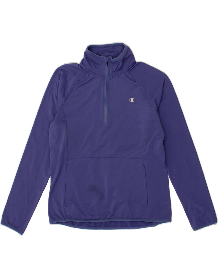 CHAMPION Womens Zip Neck Pullover Tracksuit Top UK 10 Small Navy Blue Vintage Champion and Second-Hand Champion from Messina Hembry 