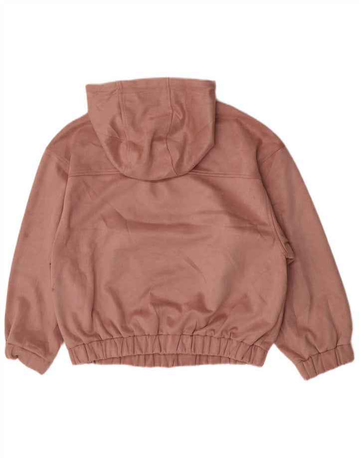 Zara hættetrøje med lynlås til kvinder UK 14 Medium Pink Polyester