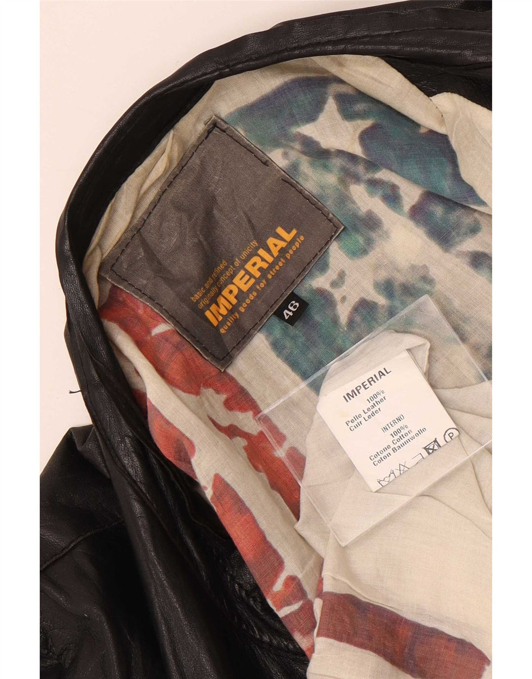 Imperial Dame Biker Læderjakke IT 48 XL Sort