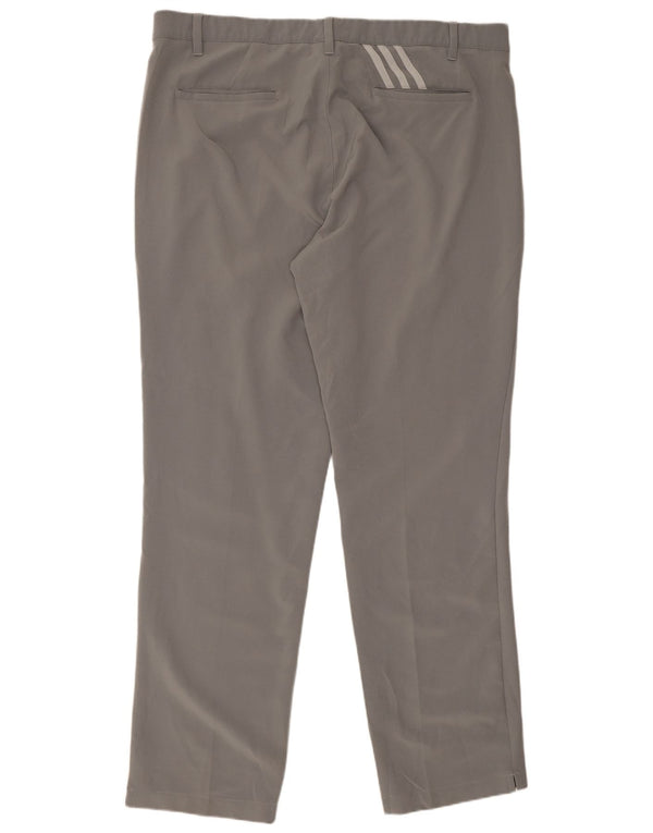Adidas Straight Chino-bukser til mænd W38 L32 Grå polyester