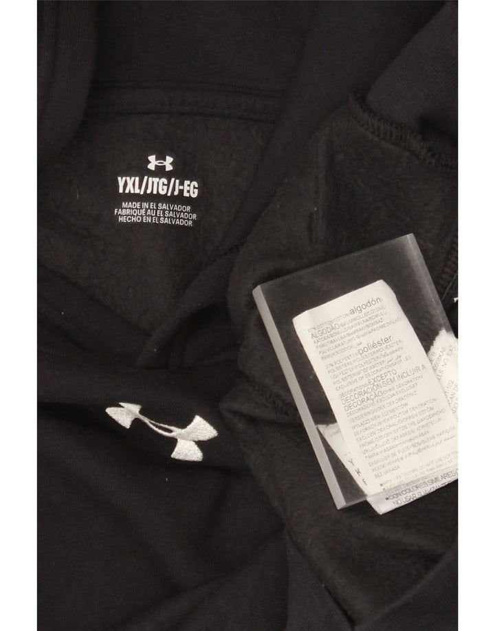 UNDER ARMOUR Drenge hættetrøje 13-14 år XL Sort bomuld