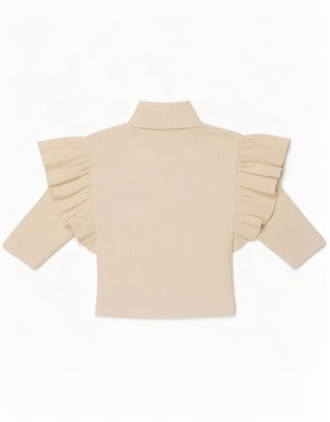 Zara Womens Crop Top 3/4 ærme UK 8 Small White