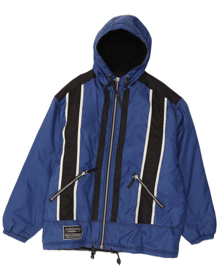Jeronimo Herre Hooded Windbreaker Jacket UK 44 2XL Blå Colourblock Nylon