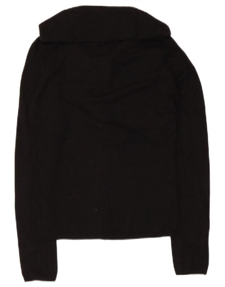 Zara Dame Cardigan Sweater UK 12 Medium Black Rayon