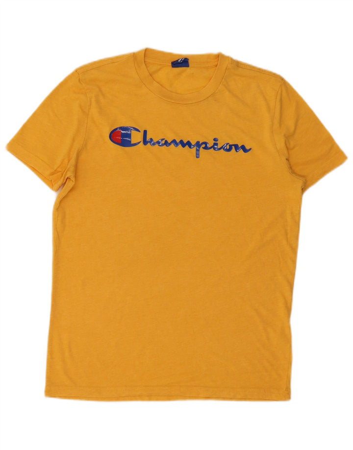 Champion Herre Grafisk T-Shirt Top Lille Gul