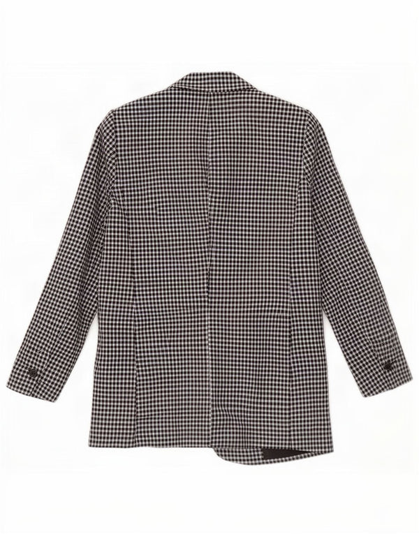 Zara Dame 1-knaps blazerjakke EU 40 Medium Sort Gingham