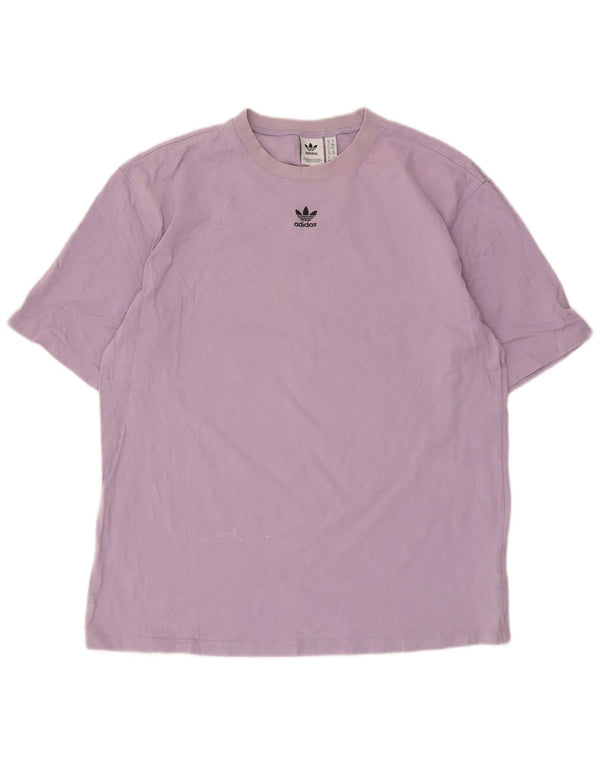 Adidas Dame Oversized T-Shirt Top UK 10 Lille Lilla Bomuld